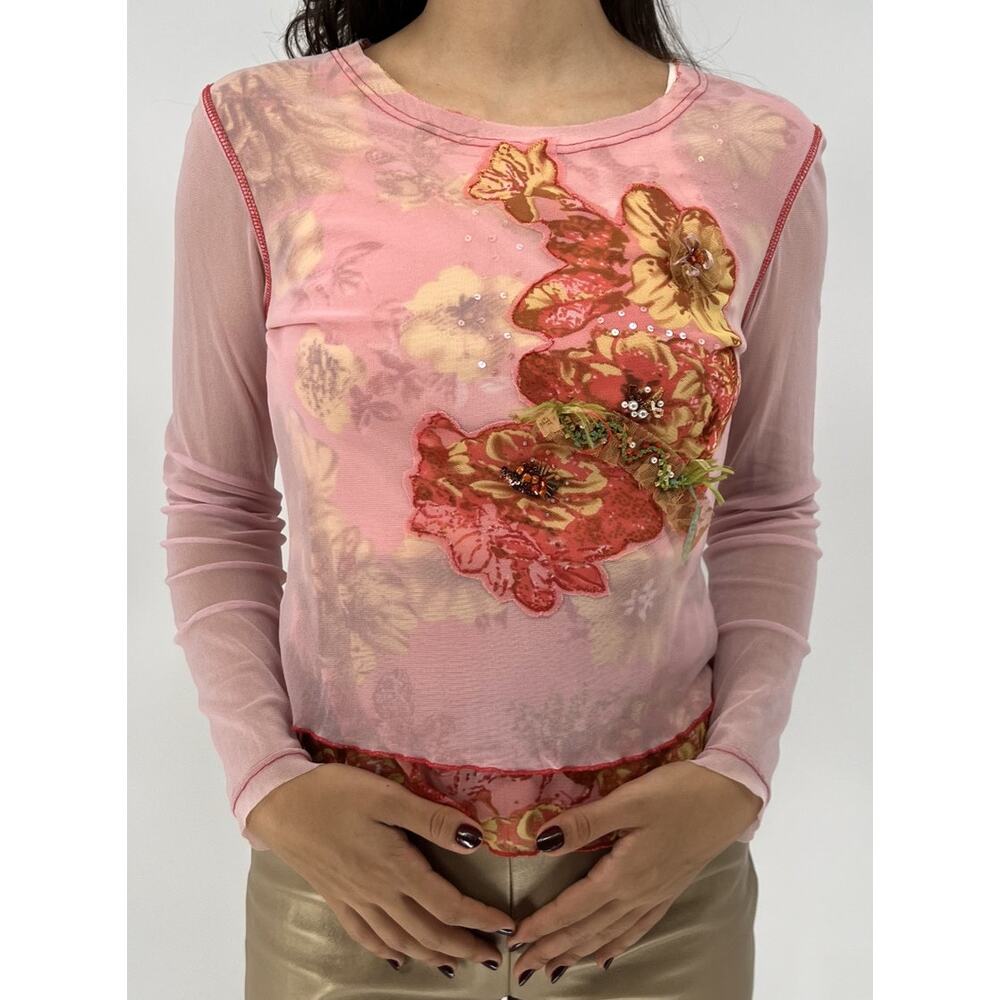 Alberto Makali Long-Sleeve Mesh Top